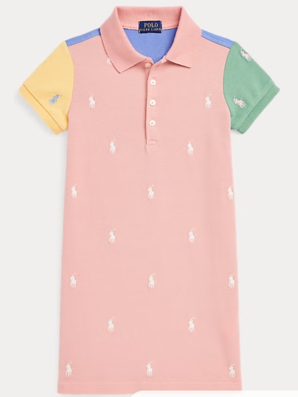 Polo Ralph Lauren Girl's Color-Blocked Piqué Polo Dress Medium 8/10 Preppy